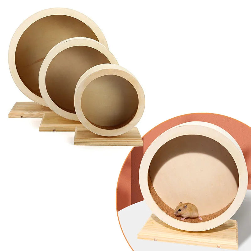 Hölzernes Hamsterrad mit Ruhefunktion