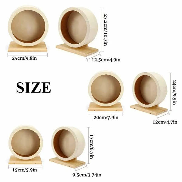 Hölzernes Hamsterrad mit Ruhefunktion