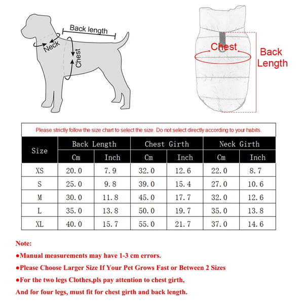 Wasserdichte Winterhundejacke