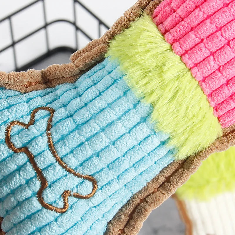 Quietschender Plüsch-Kauknochen