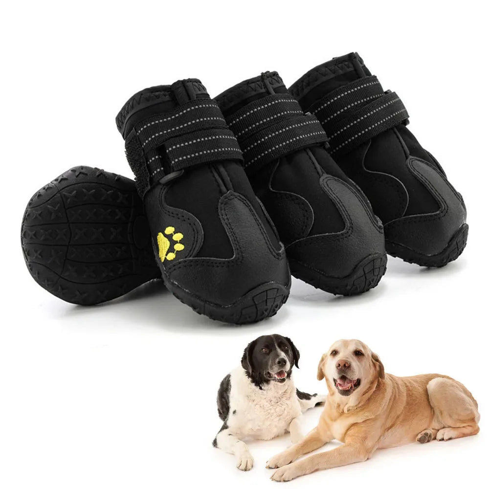 Wasserdichte und Reflektierende Hundeschuhe mit Anti-Rutsch-Sohle